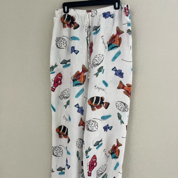 Hot Cotton Marc Ware XL Linen 2 Piece Pajama Sleep Set Short Sleeve Button USA - Picture 3 of 11